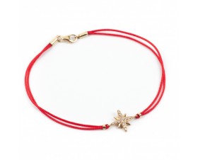 14К Жълто Злато  Червен Конец Гривна   Bloom Jewellery